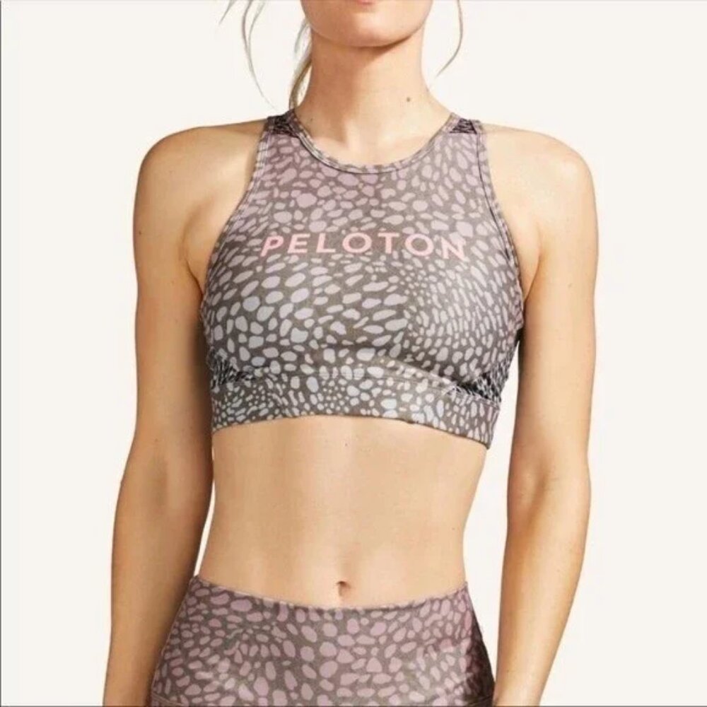 Peloton x WITH Riverstone High Neck Mesh Cut Out Back Sports Bra